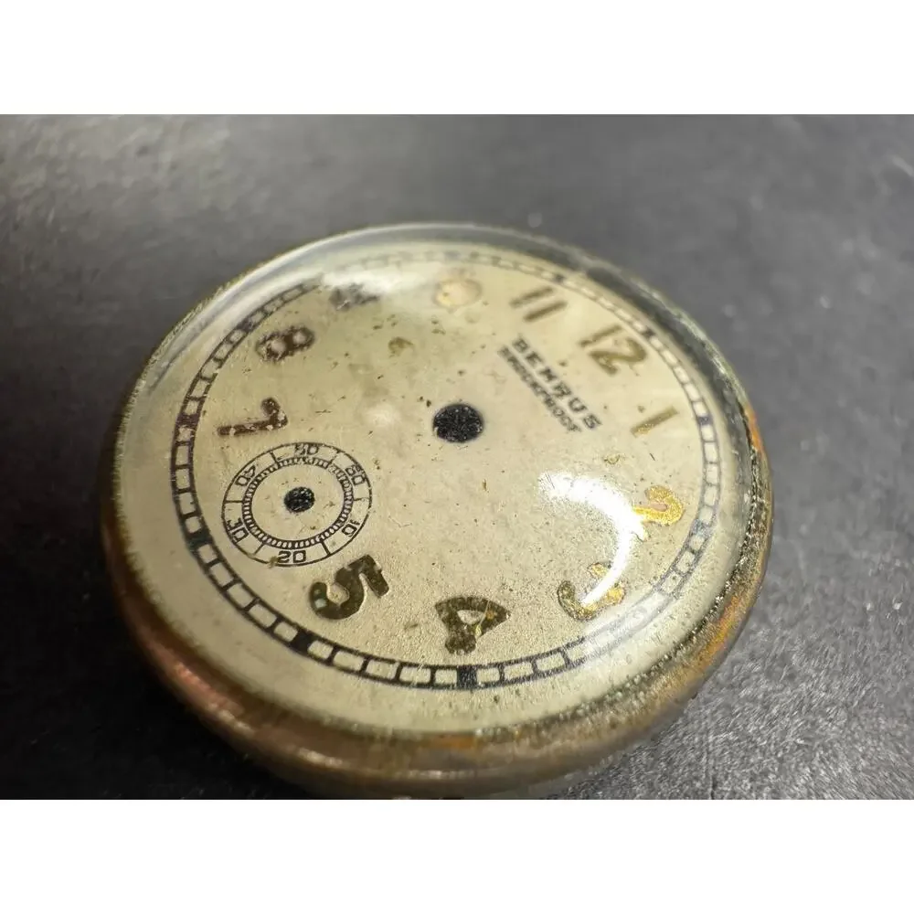 Benrus Shockproof Movement Watch Dial Front & Back For Parts/Repair 25.4mm
